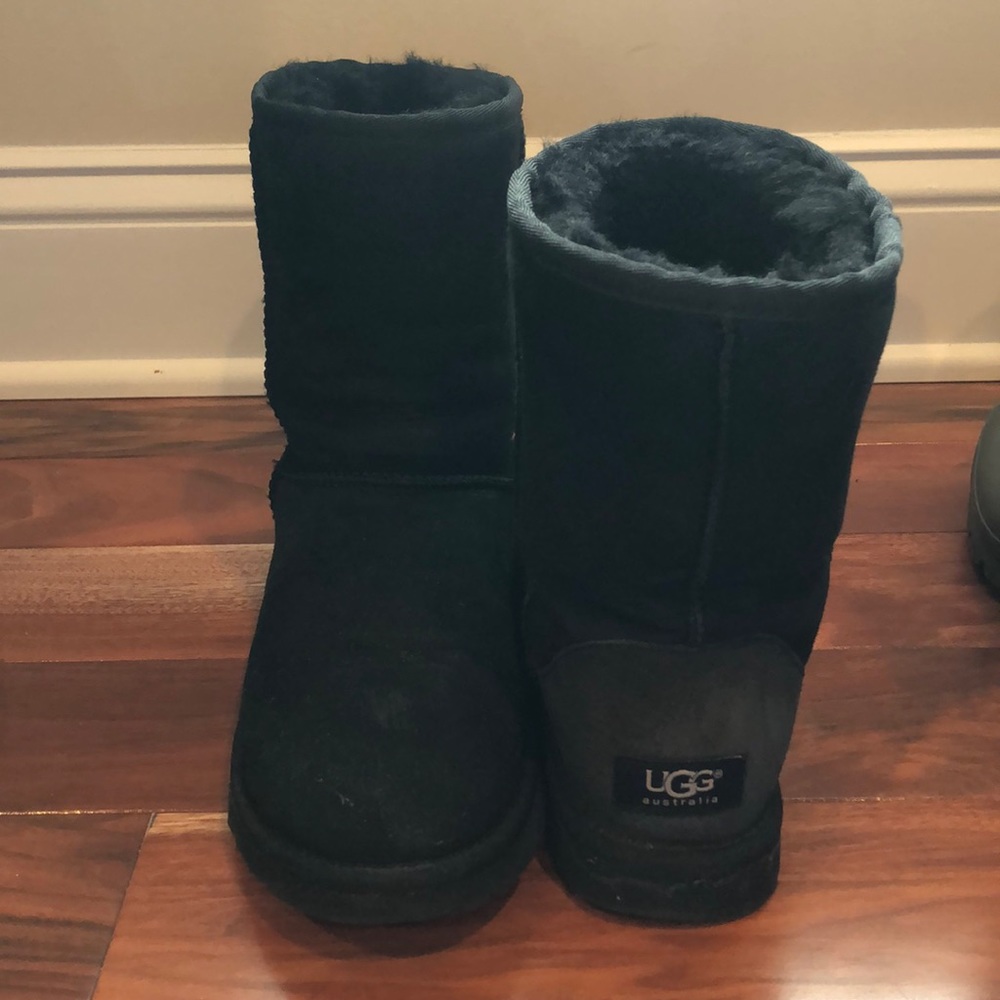Short black uggs size 7